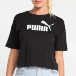 4k Puma 586866-01 wmn Cropped Ess Logo Tee PRETO - black 